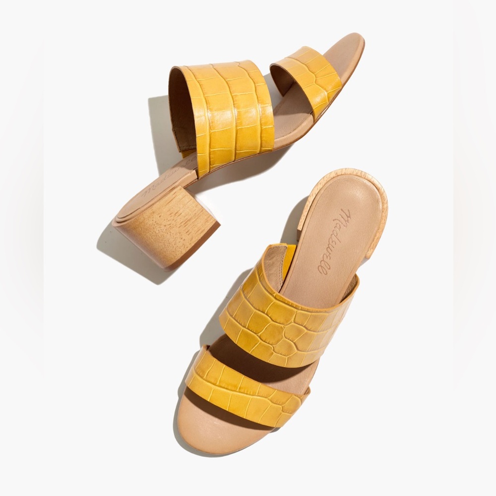 MADEWELL - The Kiera Mule Sandal in Croc Embossed Leather